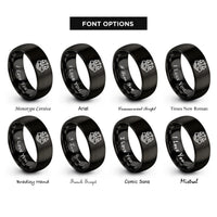 font options for inside engraving on black scales handshake rings