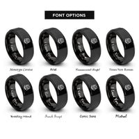 font options for inside engraving on black scales handshake rings