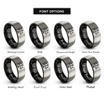 font options for inside engraving on black & grey scales of justice rings