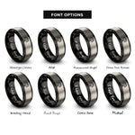font options for inside engraving on black & grey scales of justice rings