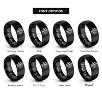font options for inside engraving on black scales of justice rings