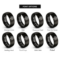 font options for inside engraving on black scales of justice rings