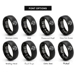 font options for inside engraving on black scales of justice rings
