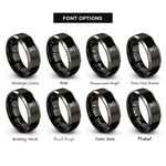 font options for inside engraving on black & silver scales over capitol rings