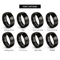 font options for inside engraving on black scales over globe rings