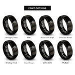 font options for inside engraving on black scales over globe rings
