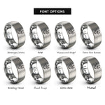 font options for inside engraving on grey scales over globe rings