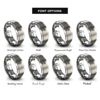 font options for inside engraving on grey scales over globe rings