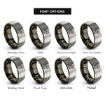 font options for inside engraving on gunmetal & gray scales over globe rings