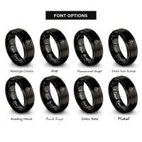 font options for inside engraving on black scales sword crossed rings