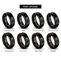 font options for inside engraving on black scales sword crossed rings