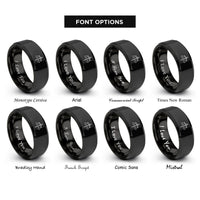 font options for inside engraving on black scales sword crossed rings