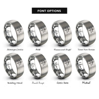 font options for inside engraving on gray scales sword crossed rings