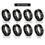 font options for inside engraving on black & grey scalpel rings