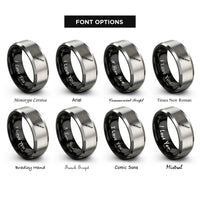 font options for inside engraving on black & gray scalpel rings