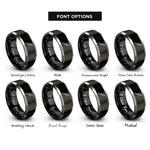 font options for inside engraving on black & grey scalpel rings