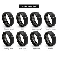 font options for inside engraving on black scalpel rings