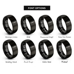 font options for inside engraving on black scalpel rings