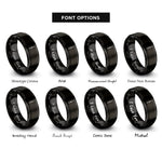 font options for inside engraving on black scalpel rings