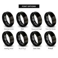 font options for inside engraving on black scalpel rings
