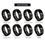 font options for inside engraving on black scalpel rings