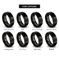 font options for inside engraving on black scalpel rings