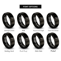 font options for inside engraving on black scalpel rings