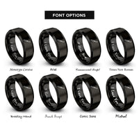 font options for inside engraving on black scalpel rings