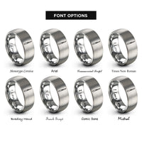 font options for inside engraving on silver scalpel rings