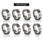 font options for inside engraving on grey scalpel rings