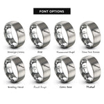 font options for inside engraving on silver scalpel rings