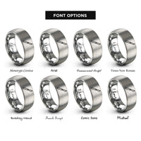 font options for inside engraving on gray scalpel rings