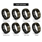 font options for inside engraving on gunmetal & black scalpel rings