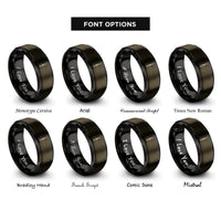font options for inside engraving on gunmetal & black scalpel rings