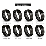 font options for inside engraving on black scandinavia rings