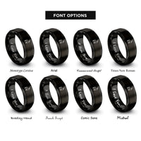 font options for inside engraving on black scandinavia rings