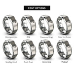 font options for inside engraving on gray scara arm rings