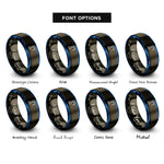 font options for inside engraving on gunmetal & blue scara arm rings