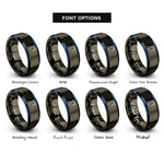 font options for inside engraving on gunmetal & blue scara arm rings
