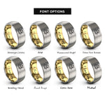 font options for inside engraving on gold & grey scarab beetle rings