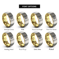 font options for inside engraving on gold & gray scarab beetle rings