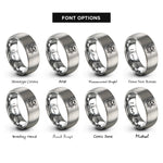 font options for inside engraving on gray scarab beetle rings