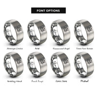 font options for inside engraving on gray scarab beetle rings