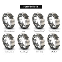 font options for inside engraving on grey scarab beetle rings