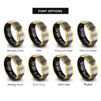 font options for inside engraving on black & gold & gray scary lantern rings