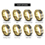 font options for inside engraving on gold & silver scary lantern rings