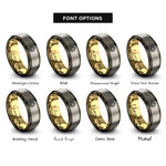 font options for inside engraving on gunmetal & gold & gray scary lantern rings
