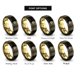 font options for inside engraving on gunmetal & gold scary lantern rings