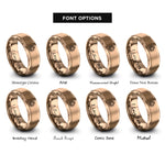 font options for inside engraving on rose gold scary lantern rings