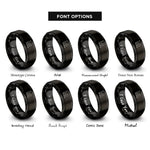 font options for inside engraving on black scatter plot rings
